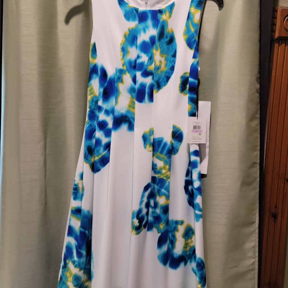 Calvin Klein Blue Print Dress Size 6